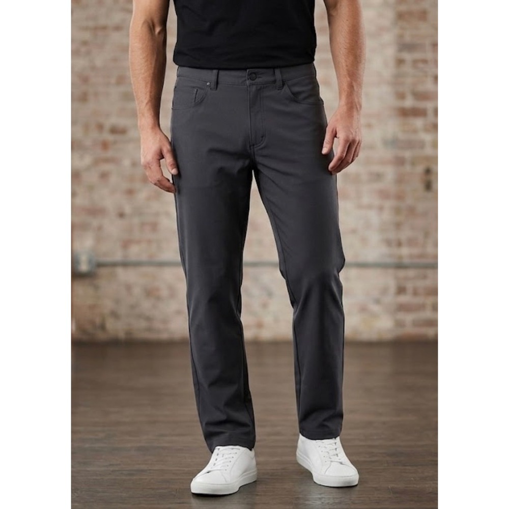 VRST Slim Fit Commuter Pants Mens 36x30 Gray Five Pocket Technical Trousers